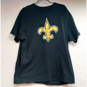 NFL Team Apparel New Orleans Saints‎ T shirt Men's XL Black With Gold Logo